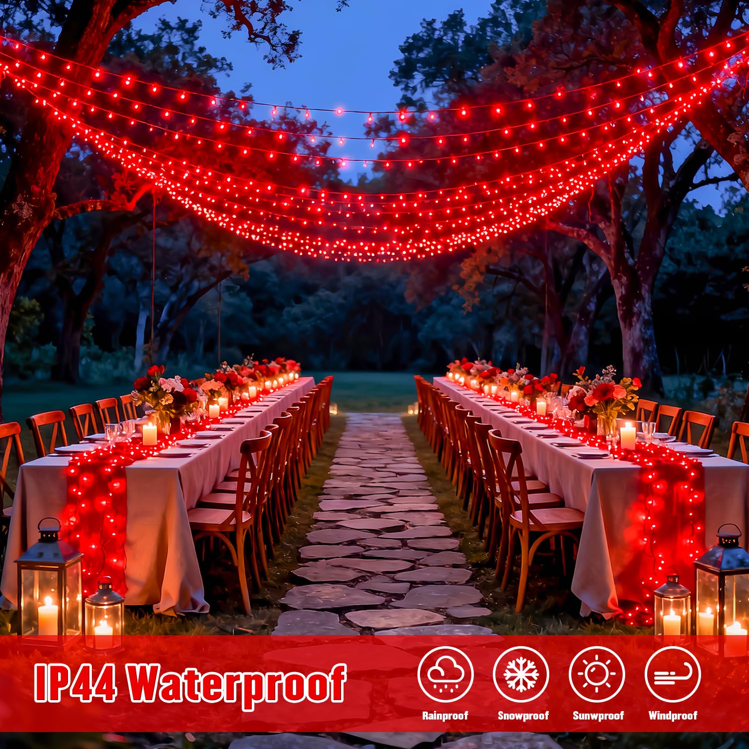LED string lights 2パックセット JMEXSUSS 2 Pack Solar String Lights Outdoor Waterproof, Total 400
